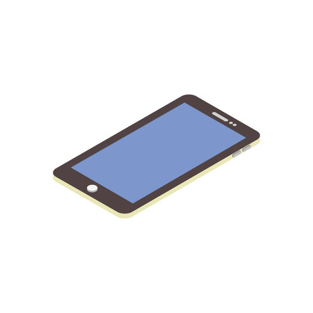 Smartphone isometric flat icon. Vector illustration on white background.のイラスト素材