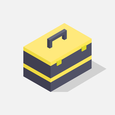 Tool box isometric icon. Vector illustration of a tool box.のイラスト素材