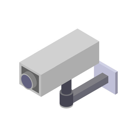 Security camera icon in isometric 3d style on a white backgroundのイラスト素材