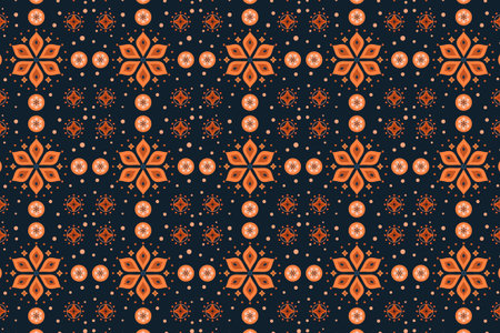 Christmas drawing with snowflakes. The Nordic style. Folk print with flakes. Scandinavian,...