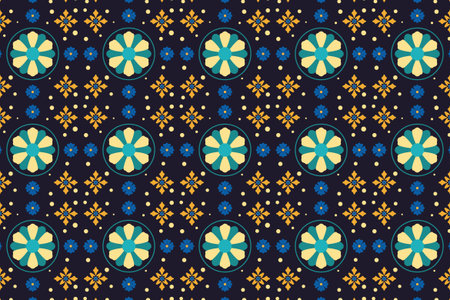 Ethnic floral  pattern. Abstract kaleidoscope fabric design texture