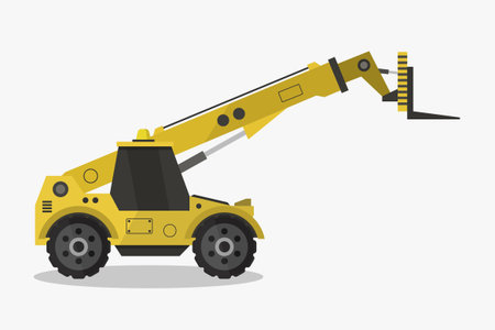 Construction machine. Vector illustration in flat design style. Isolated on white background.