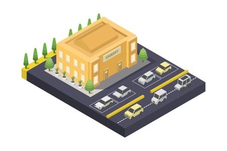 Isometric hospital building on white background. Vector isometric illustration.のイラスト素材