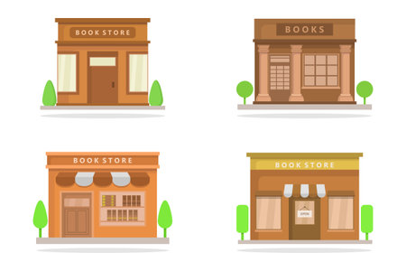 Coffee shop building. Vector illustration in flat design style.のイラスト素材