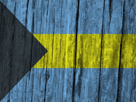 Bahamas flag with textureの写真素材