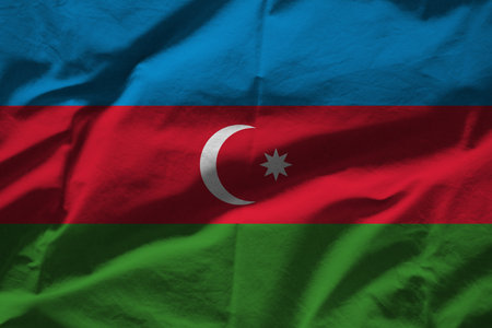 Azerbaijan flag with textureの写真素材