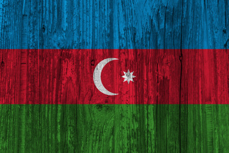 Azerbaijan flag with textureの写真素材