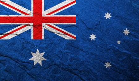 Australian flag with textureの写真素材