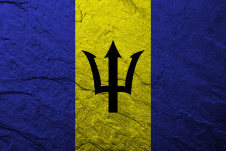 Barbados flag with textureの写真素材