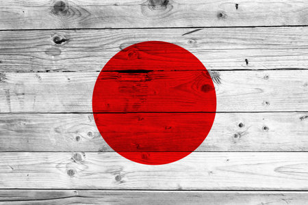 Japan flag with textureの写真素材