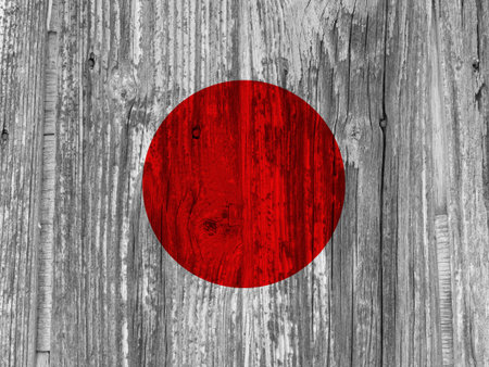 Japan flag with textureの写真素材