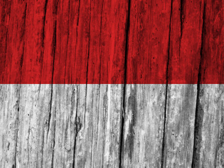 Indonesian flag with textureの写真素材