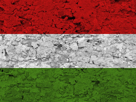 Hungary flag with textureの写真素材