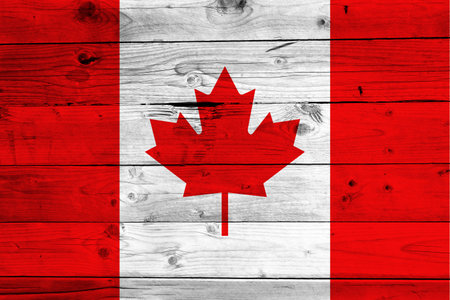 Canadian flag with textureの写真素材