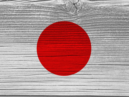 Japan flag with textureの写真素材