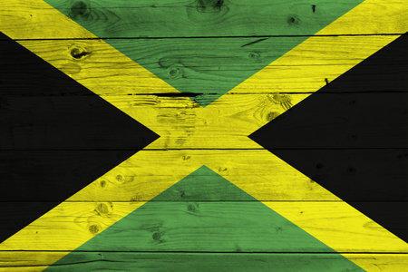 Jamaica flag with textureの写真素材