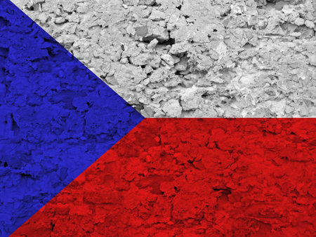 Czech Republic flag with textureの写真素材