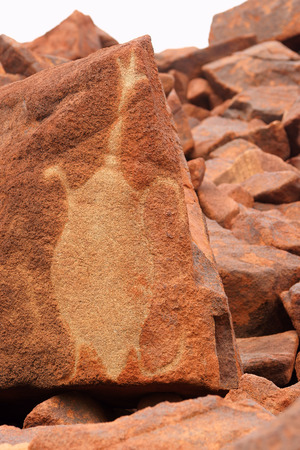Aboriginal rock petroglyph in Deep Gorge, Australiaの写真素材