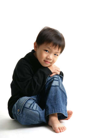Sitting boyの写真素材