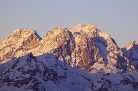 Mont Pelvoux  3,946 m , Massif des Écrins, Franceの写真素材