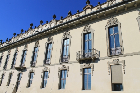 Facade of a building with windowsの写真素材