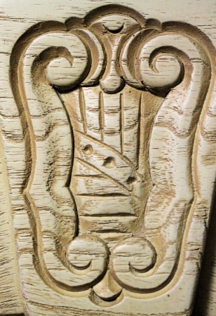 abstract design on carved woodの写真素材