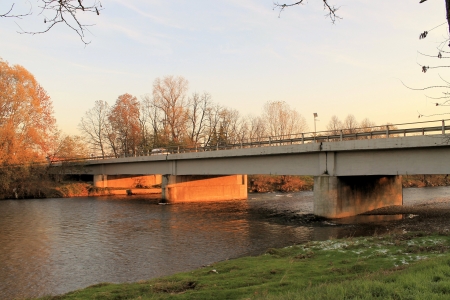 view of sunset on the riverの写真素材
