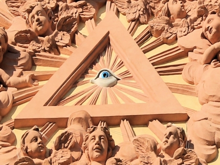 God surrounded by angelsの写真素材