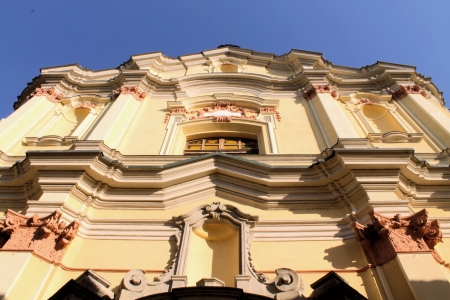 the external facade of the churchの写真素材