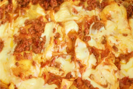 particular lasagna freshly bakedの写真素材