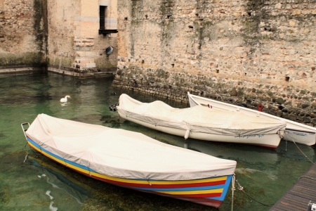 small boats in the marinaの写真素材