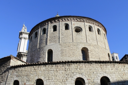 Romanesque church called  La Rotonda  in Brescia, Italyの写真素材