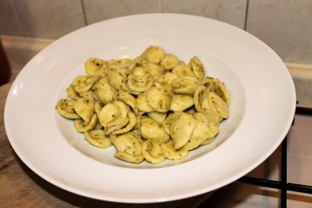 Apulian orecchiette, a traditional dish of southern Italyの写真素材