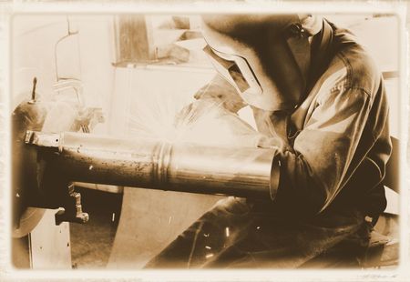 Vintage photo of  welder