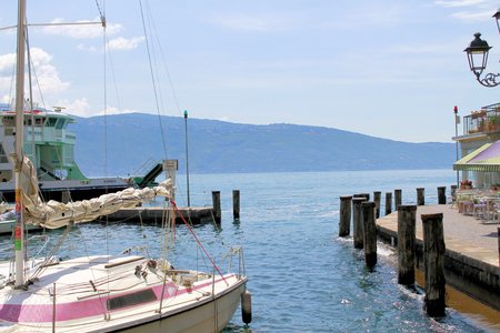landscape of  Garda lake in northern Italyのeditorial素材