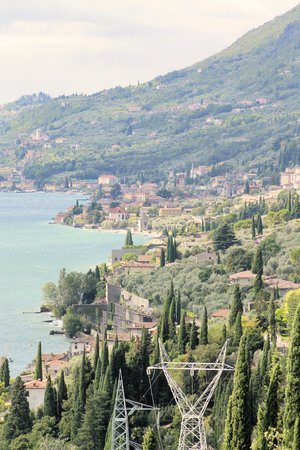 landscape of Garda lake in northern Italyの写真素材