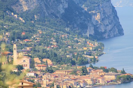 landscape of  Garda lake in northern Italyの写真素材