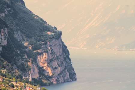 landscape of  Garda lake in northern Italyの写真素材