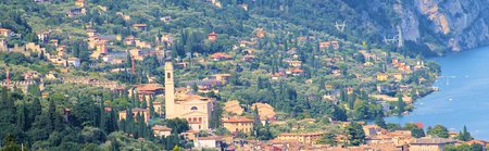 landscape of  Garda lake in northern Italyの写真素材