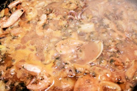 fish sauce in the panの写真素材