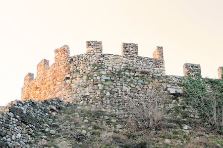 ancient defensive walls of Lonato, Brescia, Lombardy, Italyの写真素材