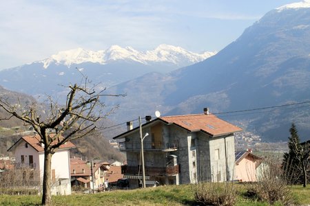 landscape of the mountains in Camonica Valley in northern Italyの写真素材