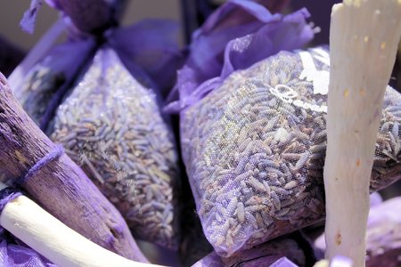 Bags with dried lavenderの写真素材