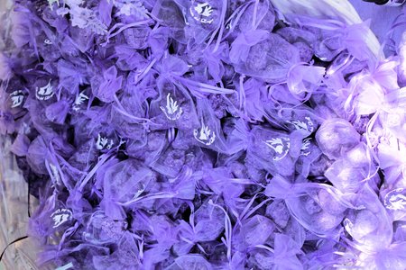 Bags with dried lavenderの写真素材