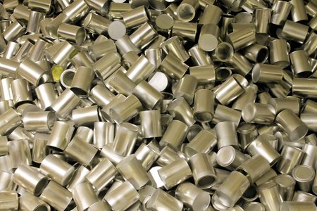 background of small metal cylindersの写真素材