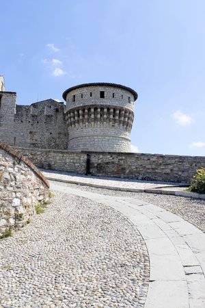 ancient castle in Brescia, a city in northern Italyのeditorial素材