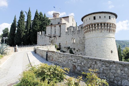 ancient castle in Brescia, a city in northern Italyのeditorial素材