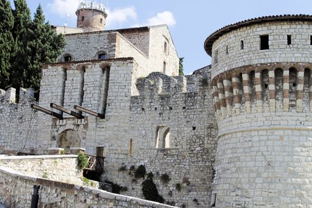 ancient castle in Brescia, a city in northern Italyのeditorial素材