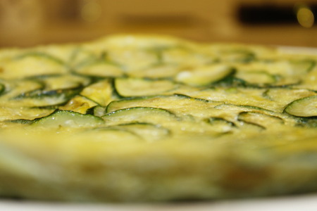 home made omelets with cheese and zucchiniの写真素材