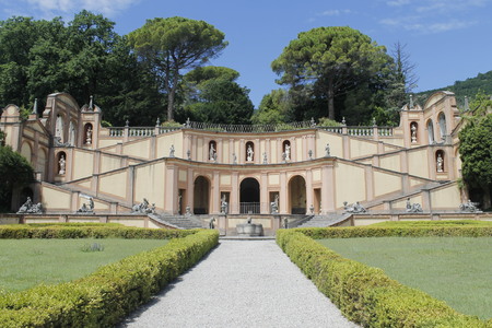 view of old villa on Lake Garda in northern Italyの写真素材